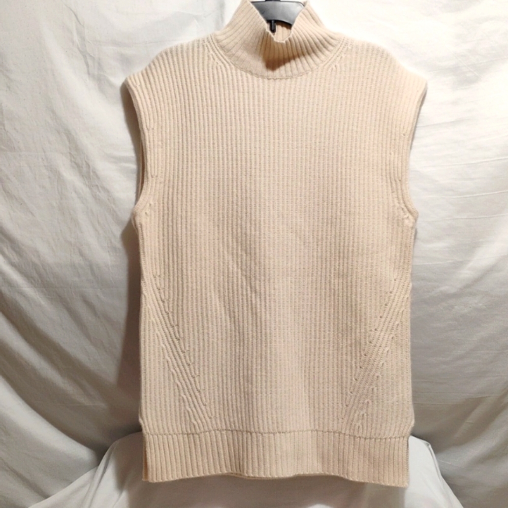 (D-10) NWOT J. Crew Cashmere Sleeveless Turtleneck Tunic Sz.S-M Like New